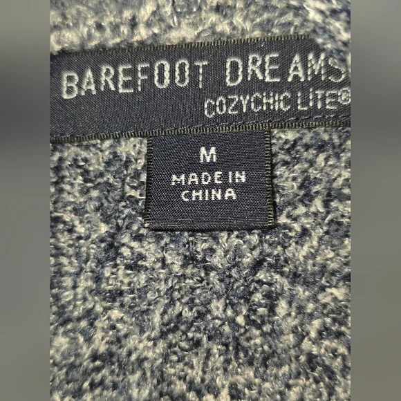 Barefoot Dreams Open-Front Cardigan Sweater With Pockets. Navy And Gray Blend. - Picture 2 of 10